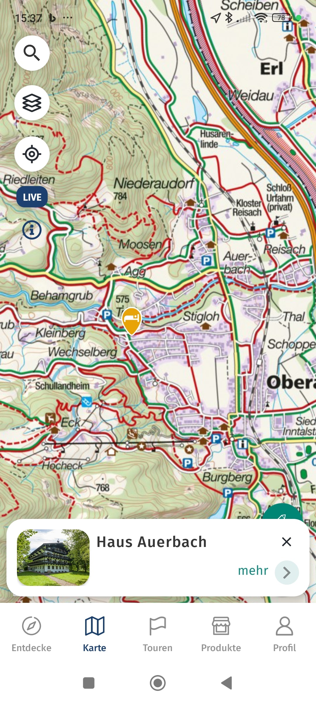 KOMPASS: Digitaler Eintrag in der Kompass-App